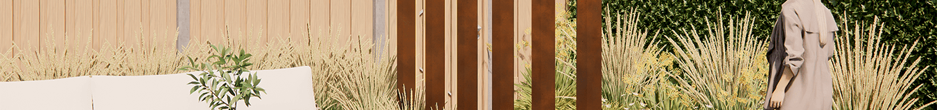 Poste para valla de acero corten