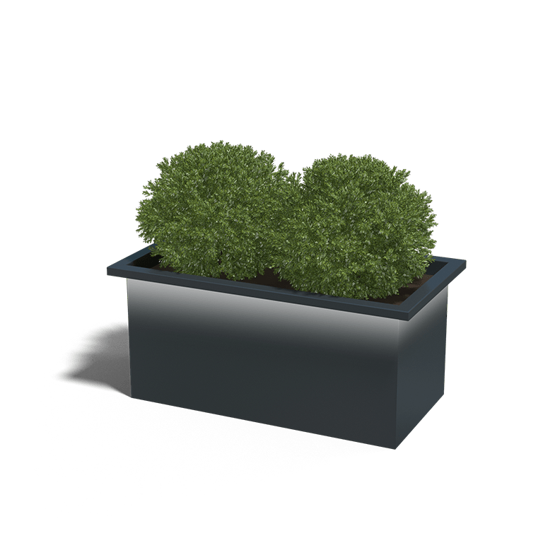 Jardinera de acero con tratamiento electrostático y LED