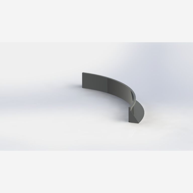 Curva interior de acero con recubrimiento de polvo 150 x 150 cm (altura 30 cm)