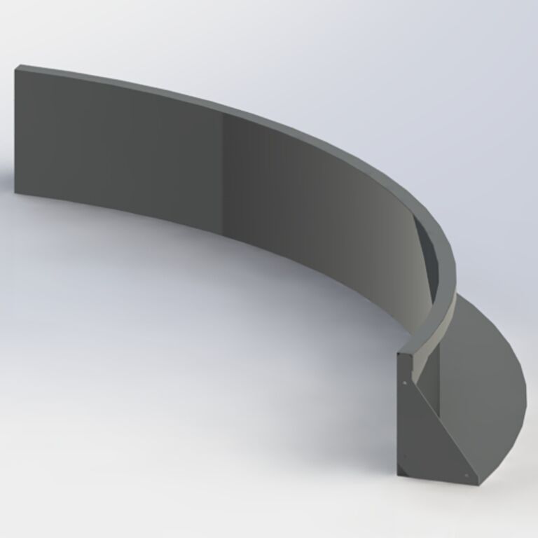 Curva interior de acero con recubrimiento de polvo 150 x 150 cm (altura 30 cm)