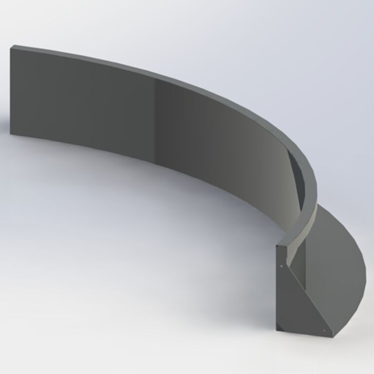 Curva interior de acero con recubrimiento de polvo 150 x 150 cm (altura 50 cm)