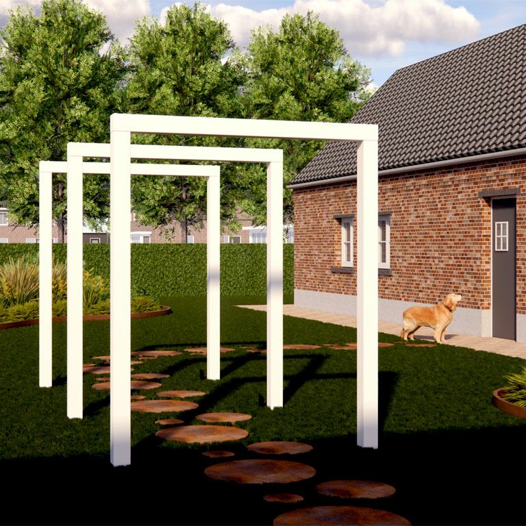 Pérgola recta de acero con tratamiento electrostático 250 cm