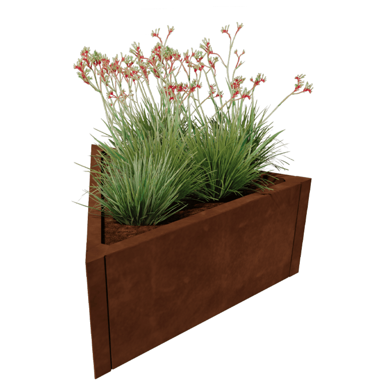 Jardinera de acero corten Alaska equilátero 80 cm