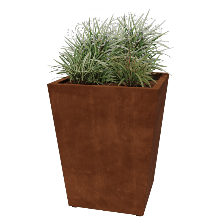 Jardinera de acero corten soldada Cono 80 x 80 x 100 cm
