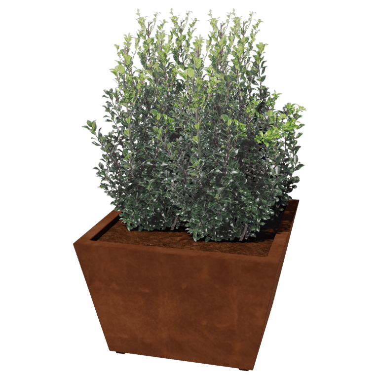Jardinera de acero corten soldada Cono 80 x 80 x 50 cm