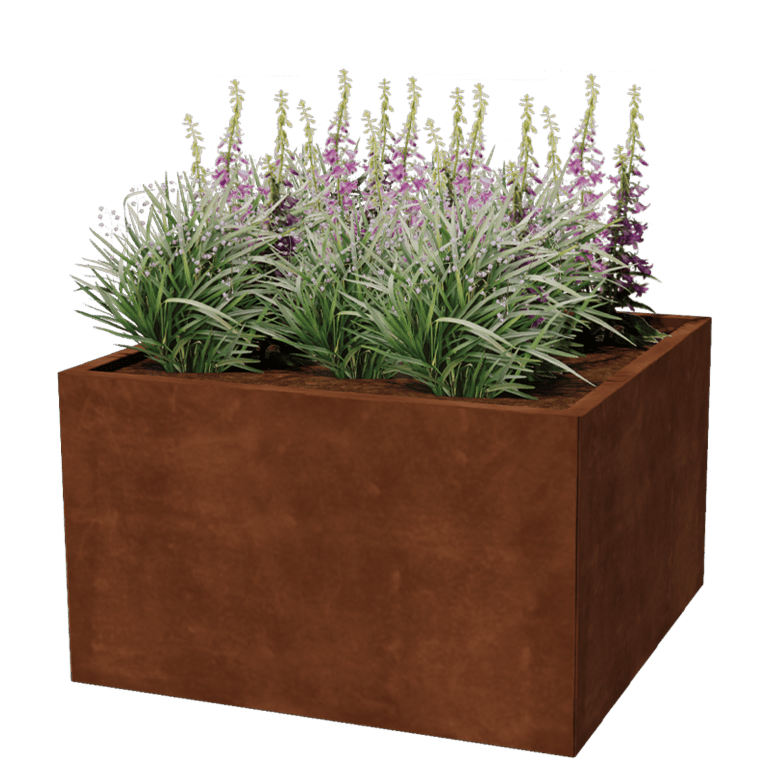 Jardinera de acero corten Miami 100 x 100 cm