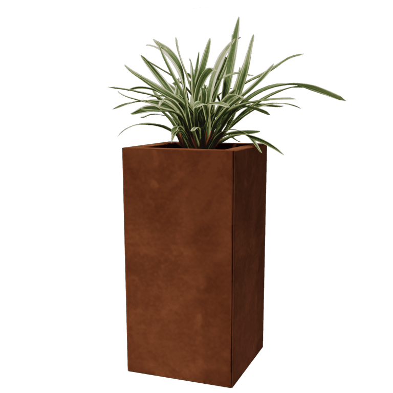 Jardinera de acero corten Miami 30 x 30 cm