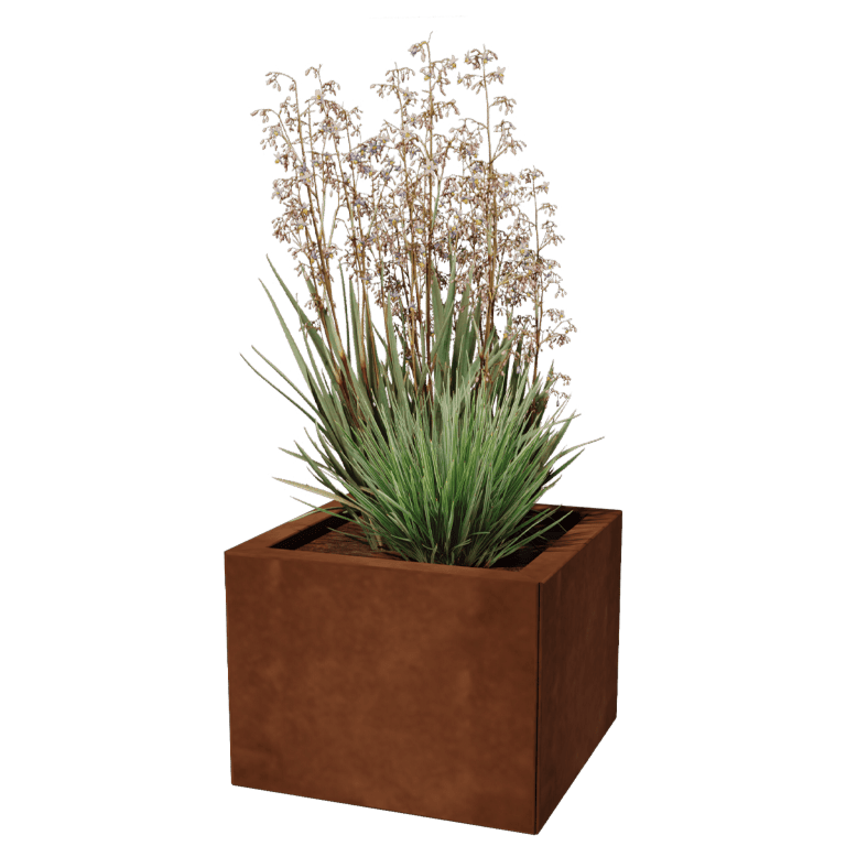 Jardinera de acero corten Miami 40 x 40 cm