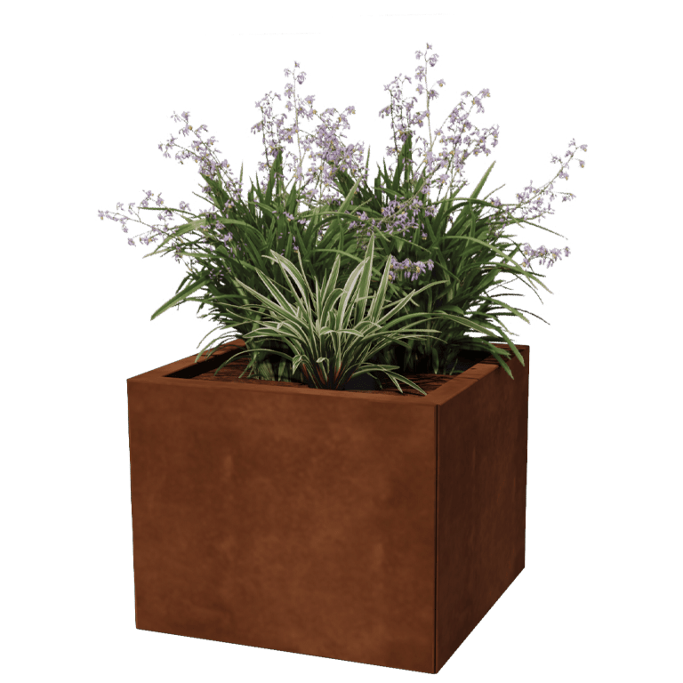 Jardinera de acero corten Miami 50 x 50 cm