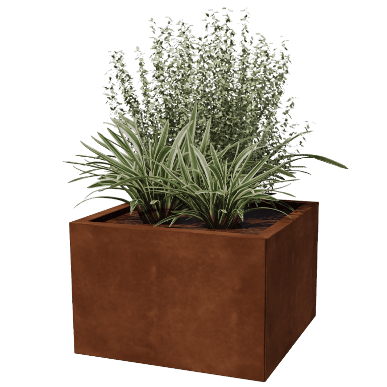 Jardinera de acero corten Miami 60 x 60 cm