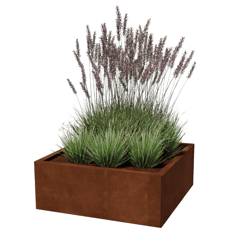 Jardinera de acero corten Miami 80 x 80 cm