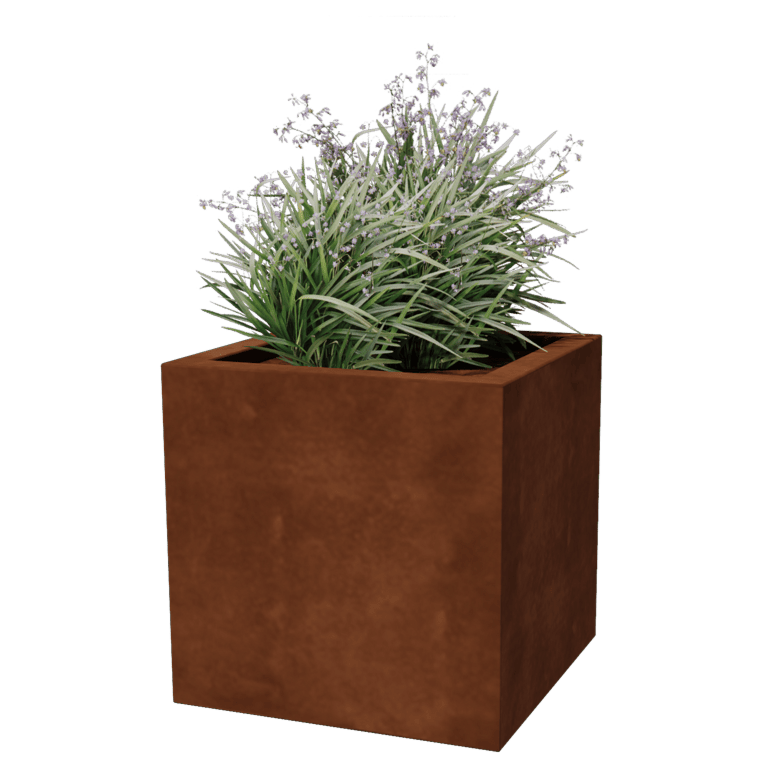 Jardinera de acero corten soldada Montana 50 x 50 x 50 cm