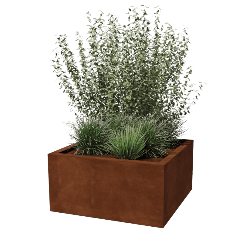 Jardinera de acero corten soldada Montana 80 x 80 x 40 cm