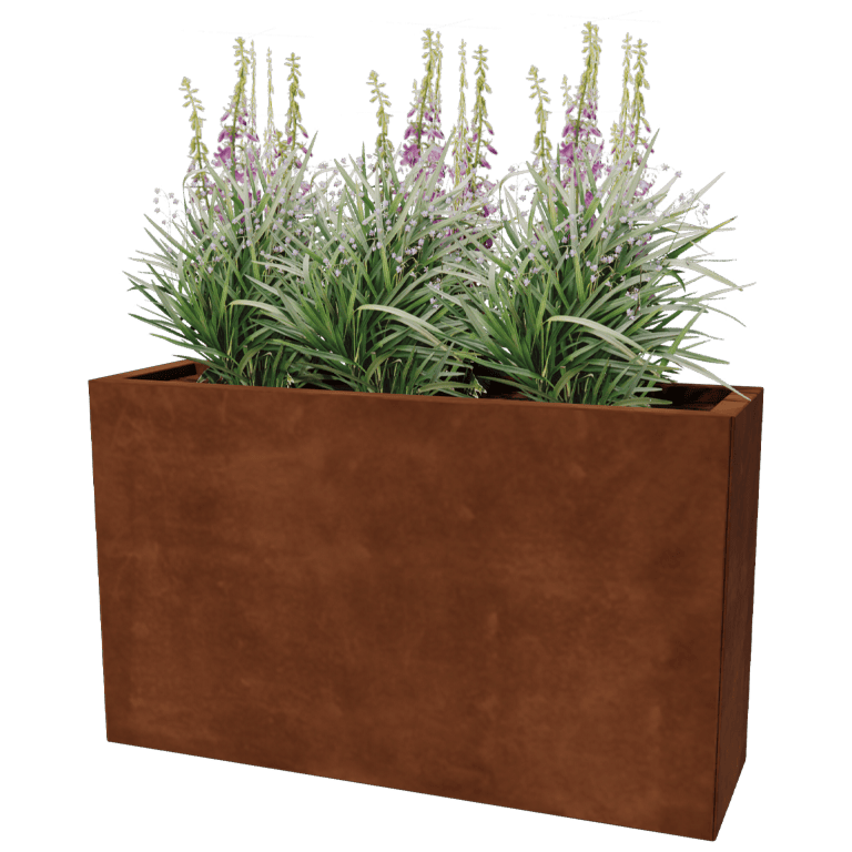 Jardinera de acero corten Texas 30 x 100 cm