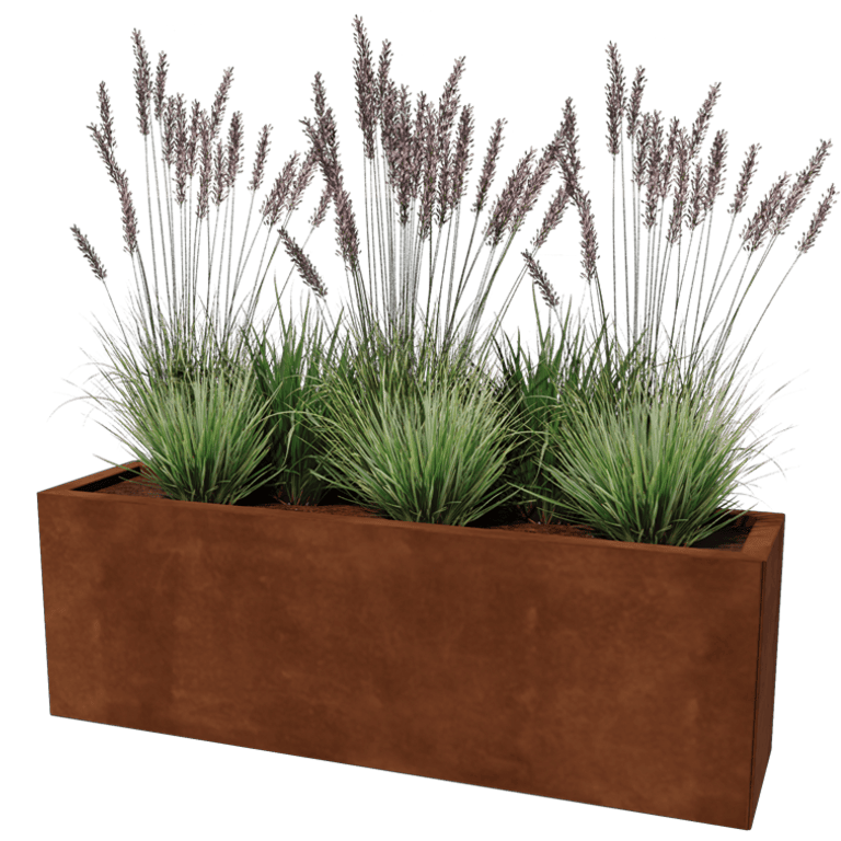Jardinera de acero corten Texas 30 x 120 cm