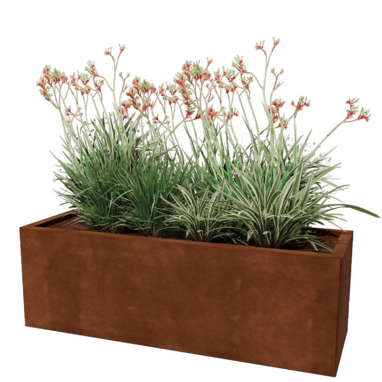 Jardinera de acero corten Texas 40 x 120 cm