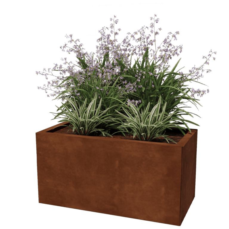 Jardinera de acero corten Texas 40 x 80 cm