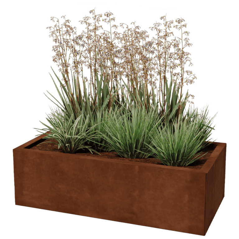 Jardinera de acero corten Texas 50 x 100 cm