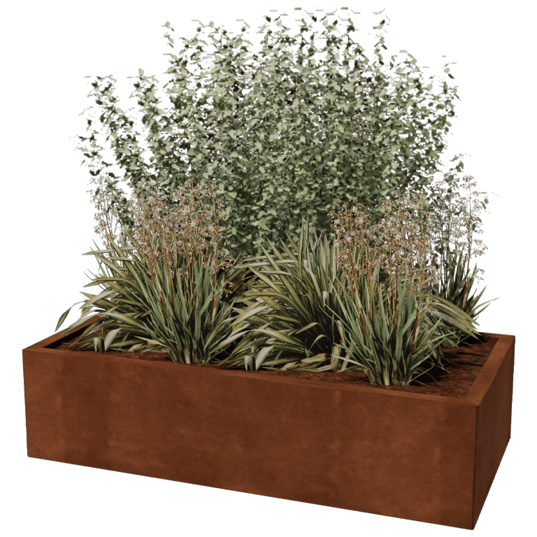 Jardinera de acero corten Texas 60 x 120 cm