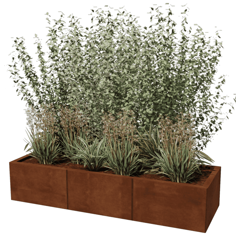 Jardinera de acero corten Texas xxl 150 x 50 cm