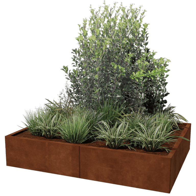 Jardinera de acero corten Texas xxl 160 x 120 cm