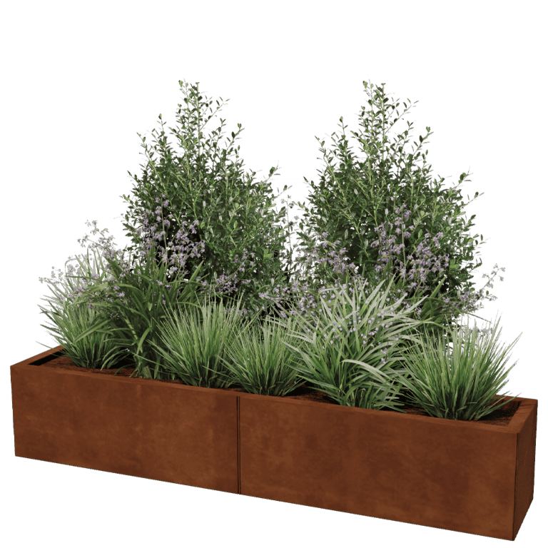 Jardinera de acero corten Texas xxl 160 x 30 cm