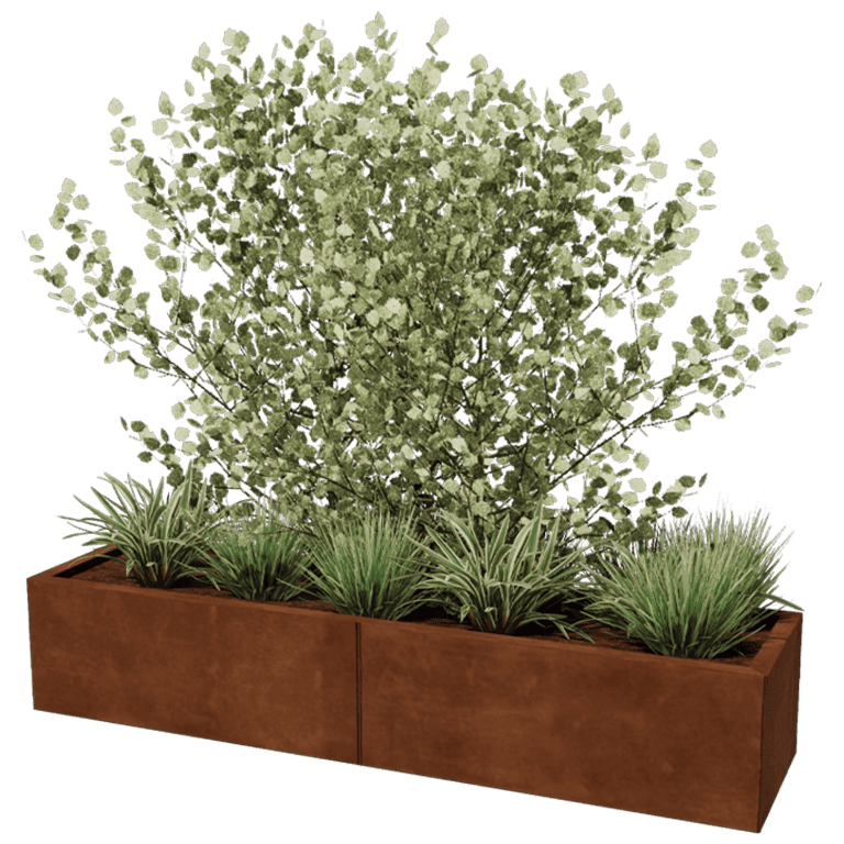 Jardinera de acero corten Texas xxl 160 x 40 cm