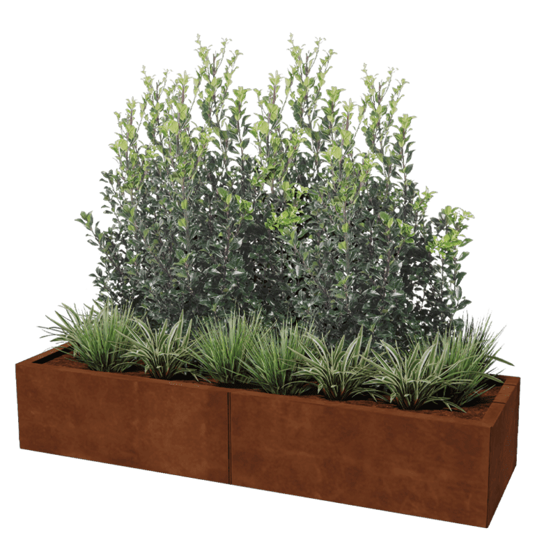 Jardinera de acero corten Texas xxl 160 x 50 cm