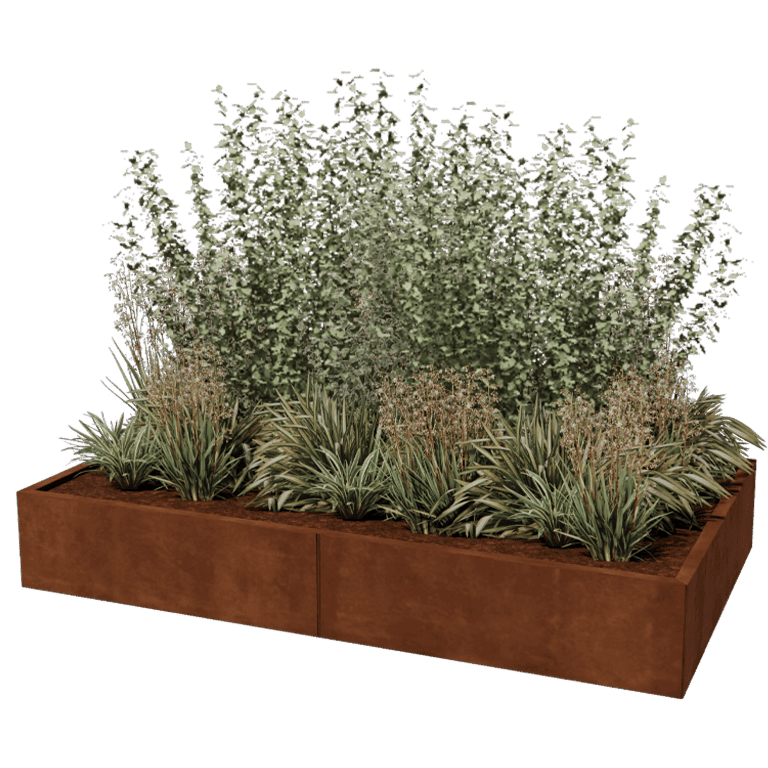 Jardinera de acero corten Texas xxl 200 x 120 cm