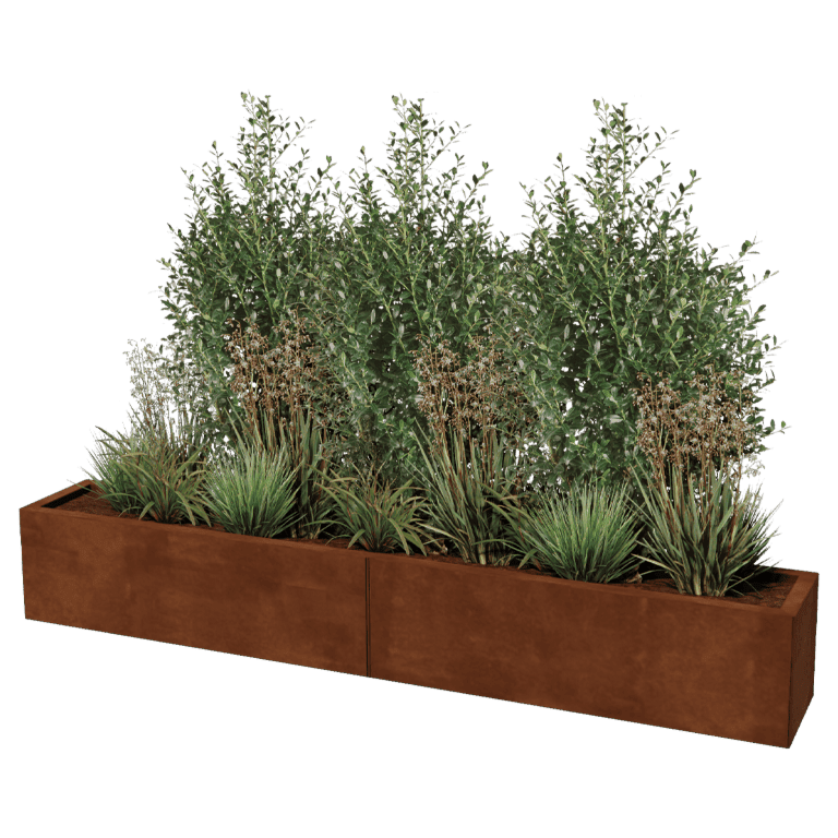 Jardinera de acero corten Texas xxl 200 x 30 cm