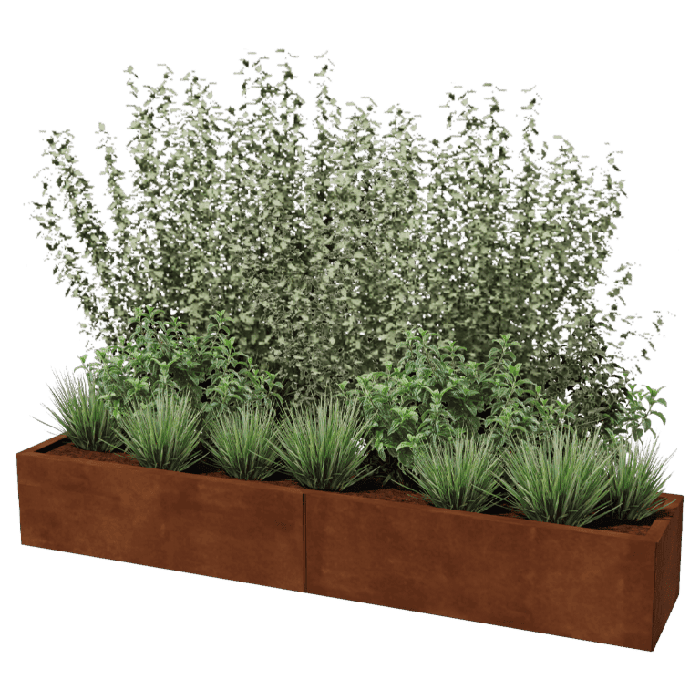 Jardinera de acero corten Texas xxl 200 x 40 cm