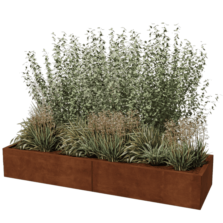 Jardinera de acero corten Texas xxl 200 x 60 cm