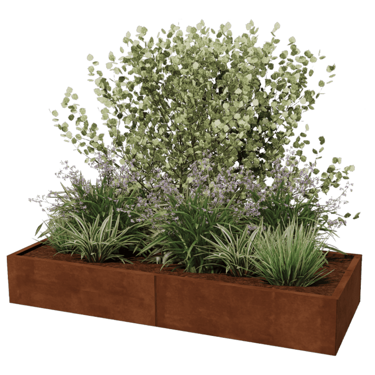 Jardinera de acero corten Texas xxl 200 x 80 cm