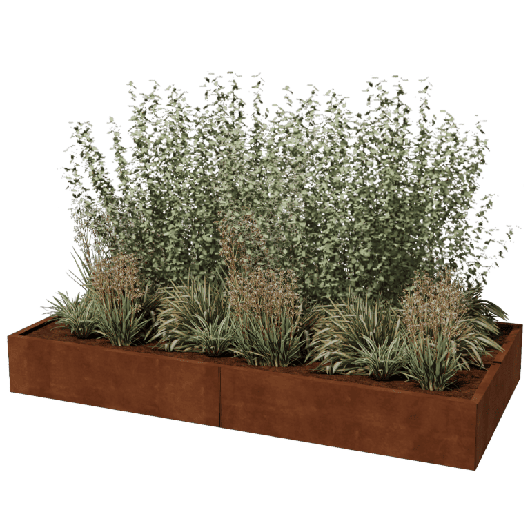 Jardinera de acero corten Texas xxl 240 x 120 cm