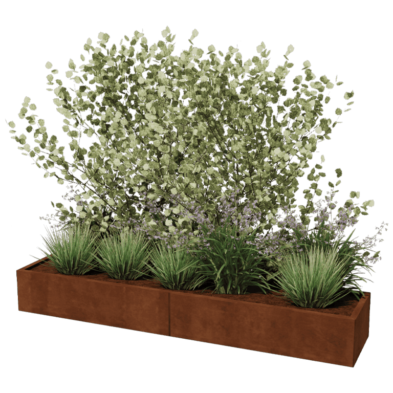 Jardinera de acero corten Texas xxl 240 x 50 cm