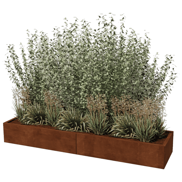 Jardinera de acero corten Texas xxl 240 x 60 cm