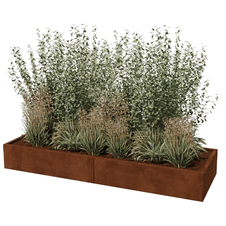 Jardinera de acero corten Texas xxl 240 x 80 cm