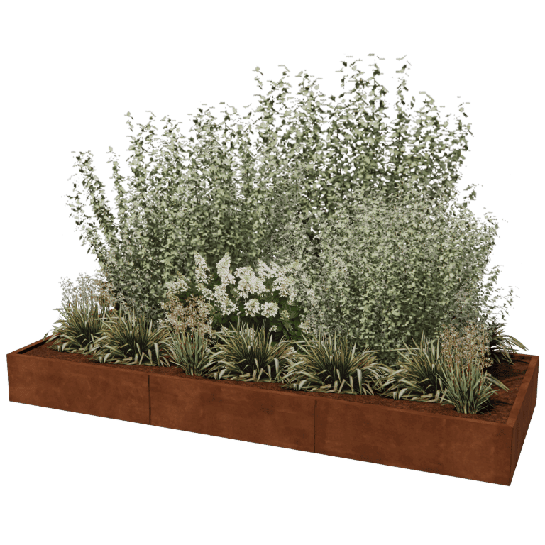 Jardinera de acero corten Texas xxl 300 x 120 cm