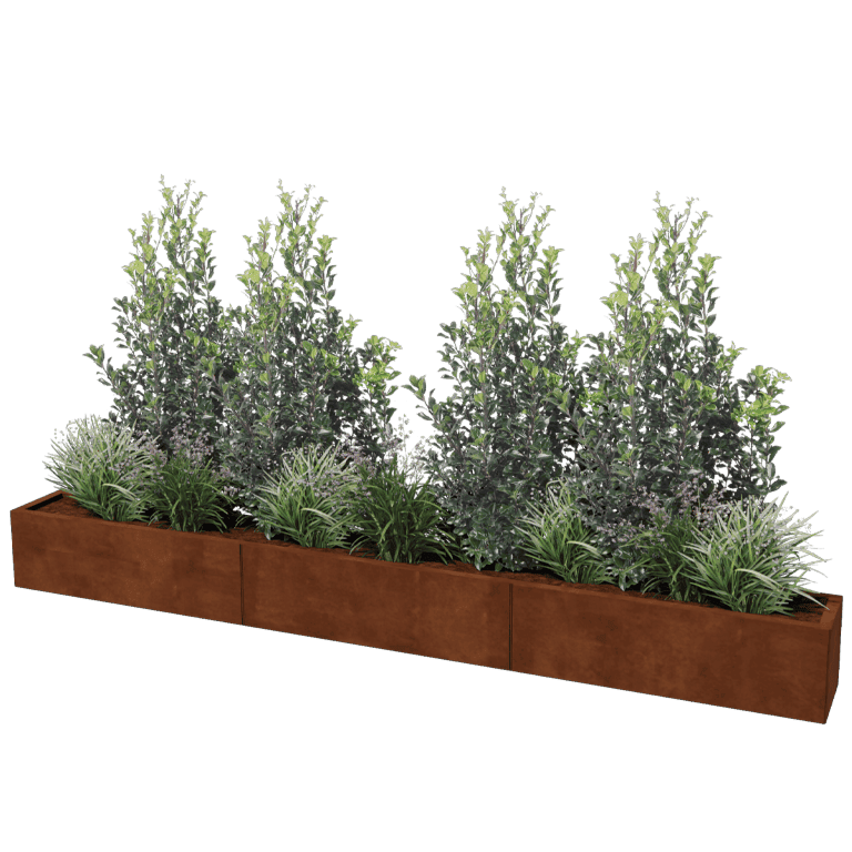 Jardinera de acero corten Texas xxl 300 x 30 cm