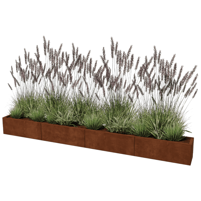 Jardinera de acero corten Texas xxl 320 x 30 cm