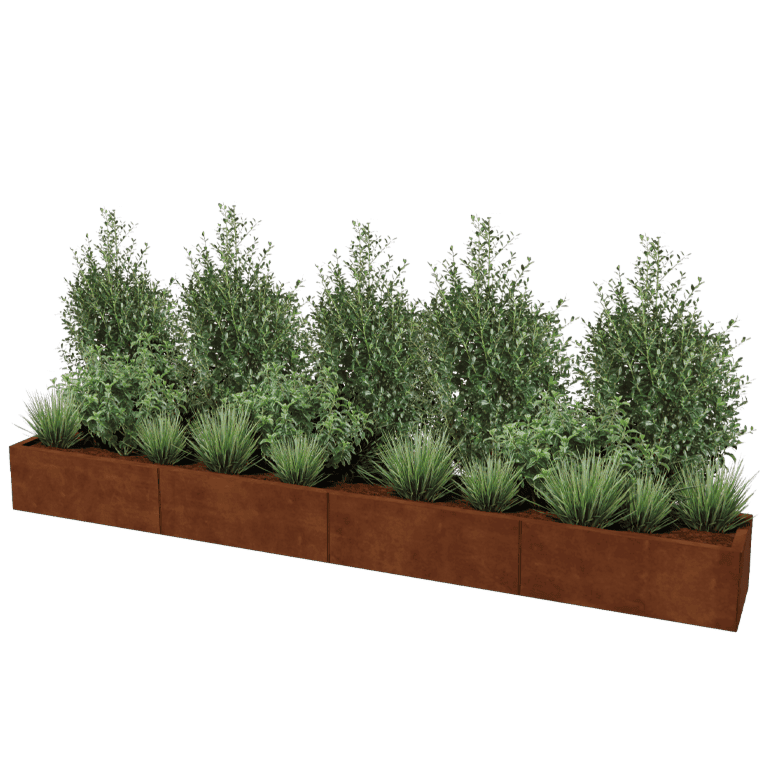 Jardinera de acero corten Texas xxl 320 x 40 cm