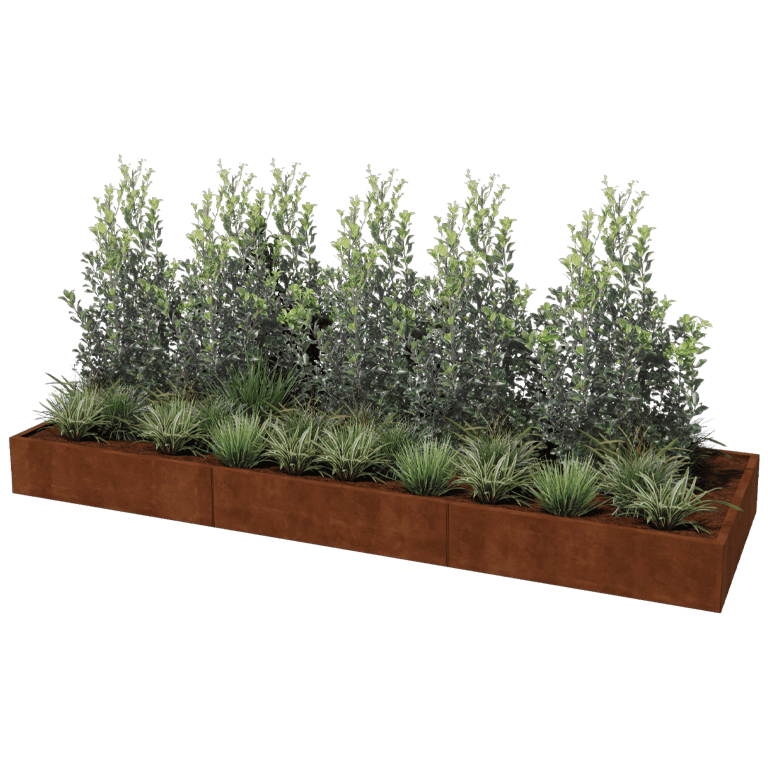 Jardinera de acero corten Texas xxl 360 x 120 cm