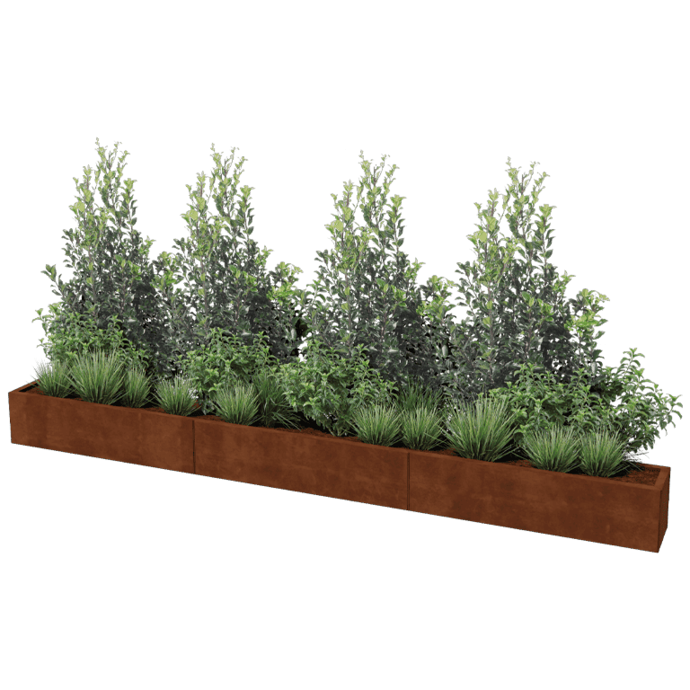 Jardinera de acero corten Texas xxl 360 x 30 cm