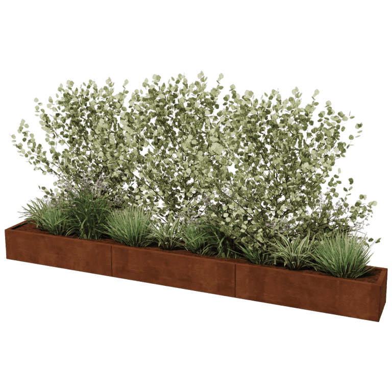 Jardinera de acero corten Texas xxl 360 x 40 cm