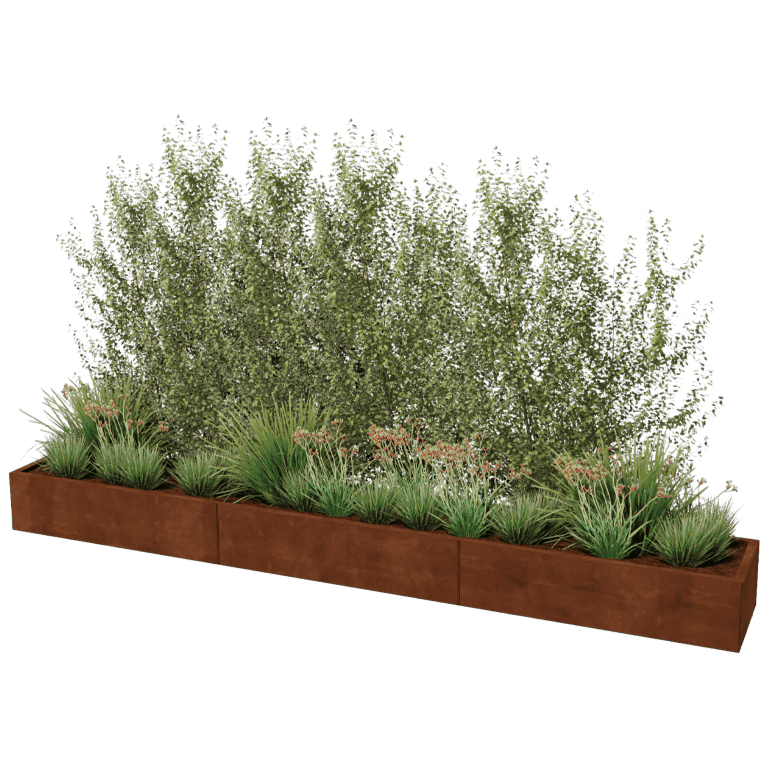 Jardinera de acero corten Texas xxl 360 x 50 cm