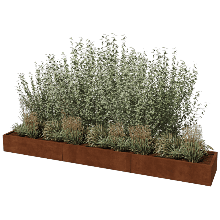 Jardinera de acero corten Texas xxl 360 x 60 cm