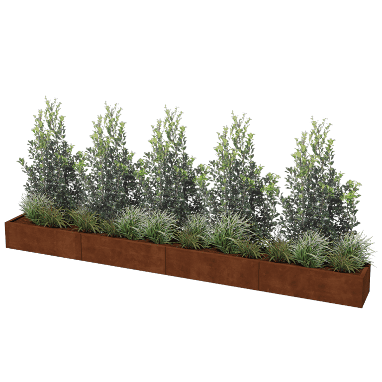 Jardinera de acero corten Texas xxl 400 x 40 cm