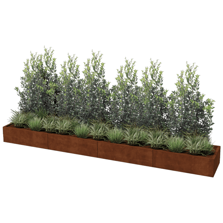 Jardinera de acero corten Texas xxl 400 x 60 cm