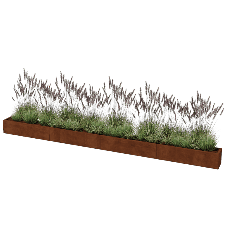 Jardinera de acero corten Texas xxl 480 x 30 cm