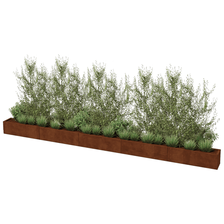 Jardinera de acero corten Texas xxl 500 x 30 cm